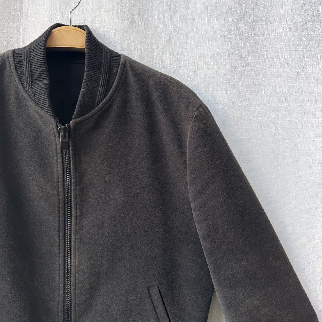 시스템 옴므 스웨이드 봄버 자켓 차콜 그레이 95 상품이미지2