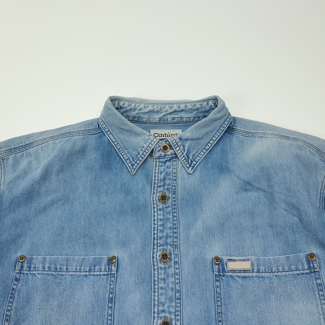 CL233 XL 칼하트 00s 스톤워시 연청 데님셔츠 남방 상품이미지2