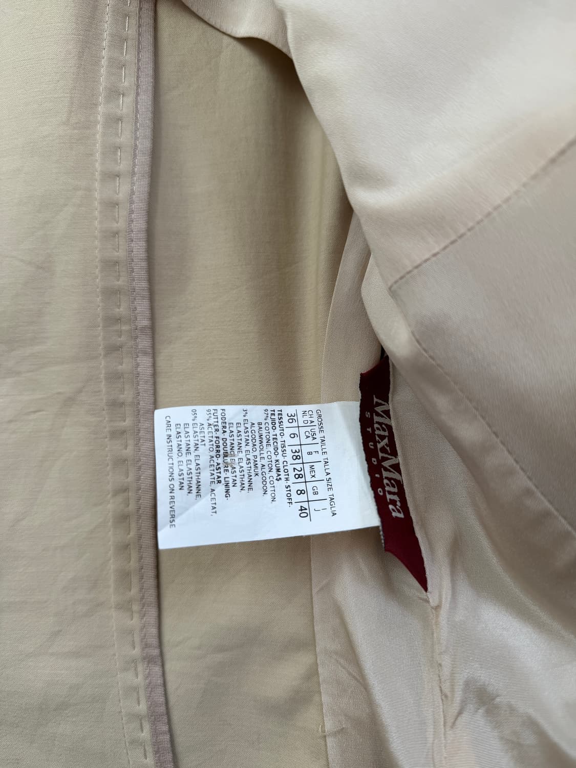 MaxMara 막스마라 투버튼 코튼 블레이저 40 상품이미지4