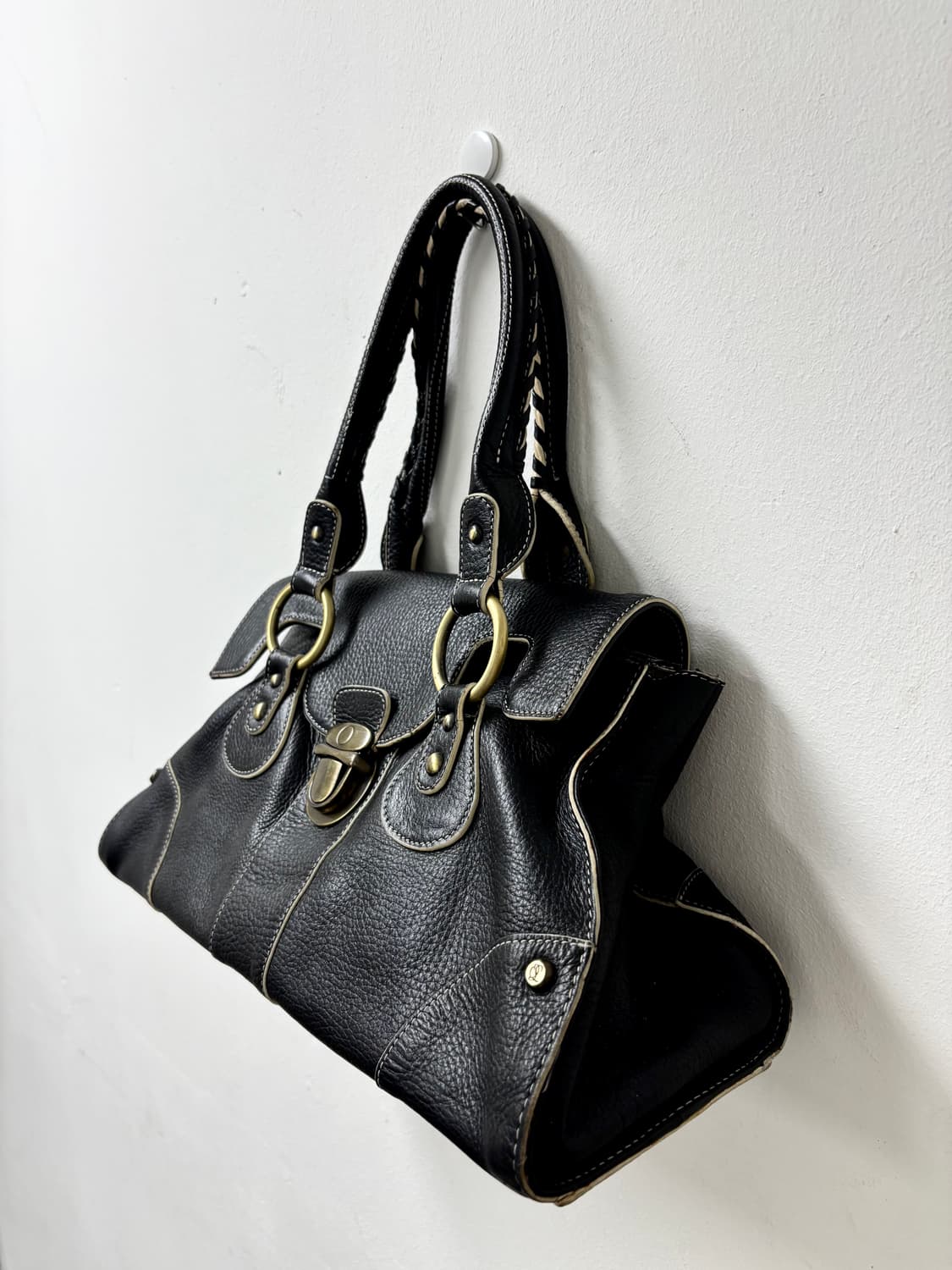 “Vintage” Y2K Mood Black Leather Bag 상품이미지9
