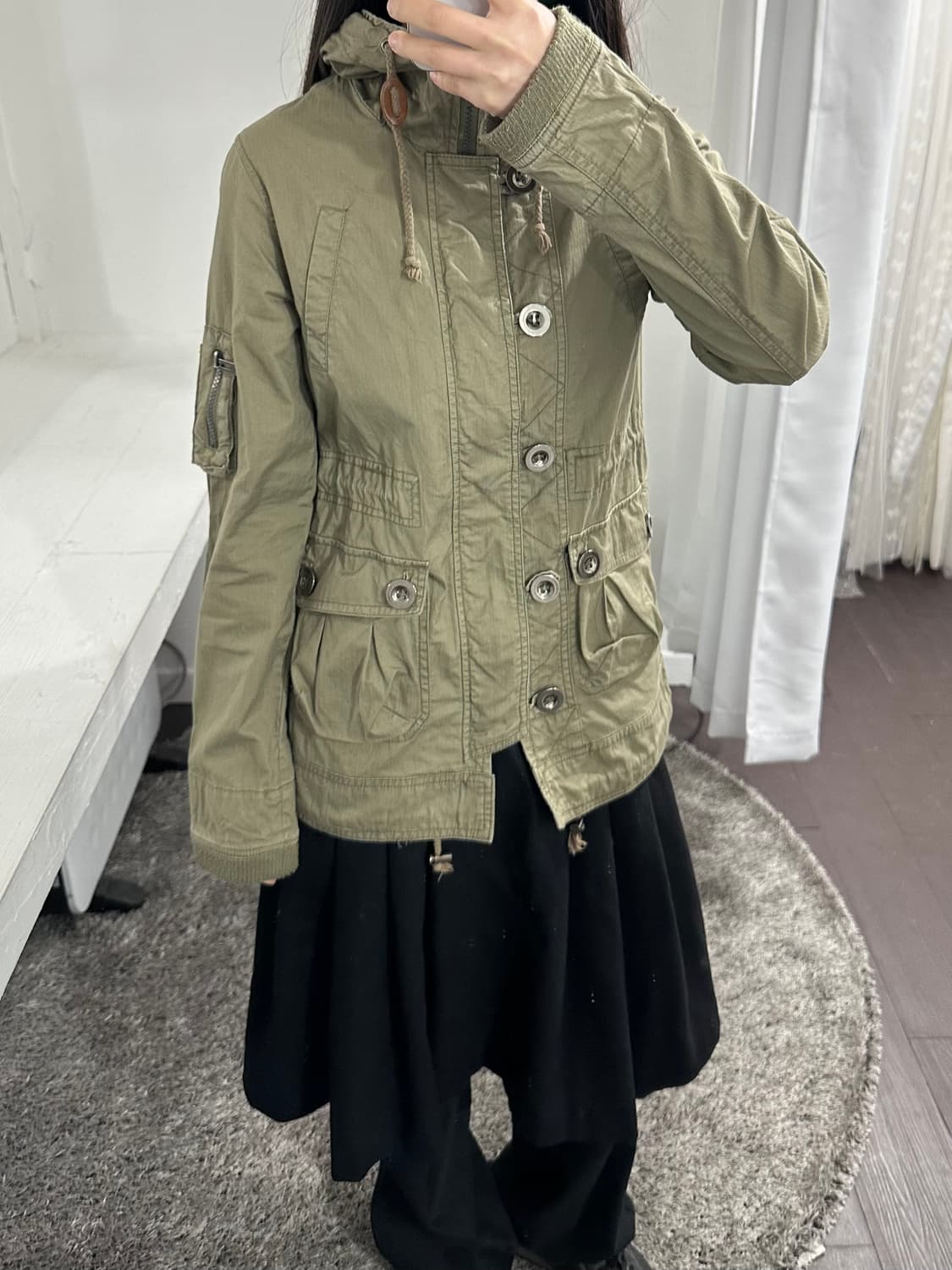 khaki hood twoway jacket 상품이미지3