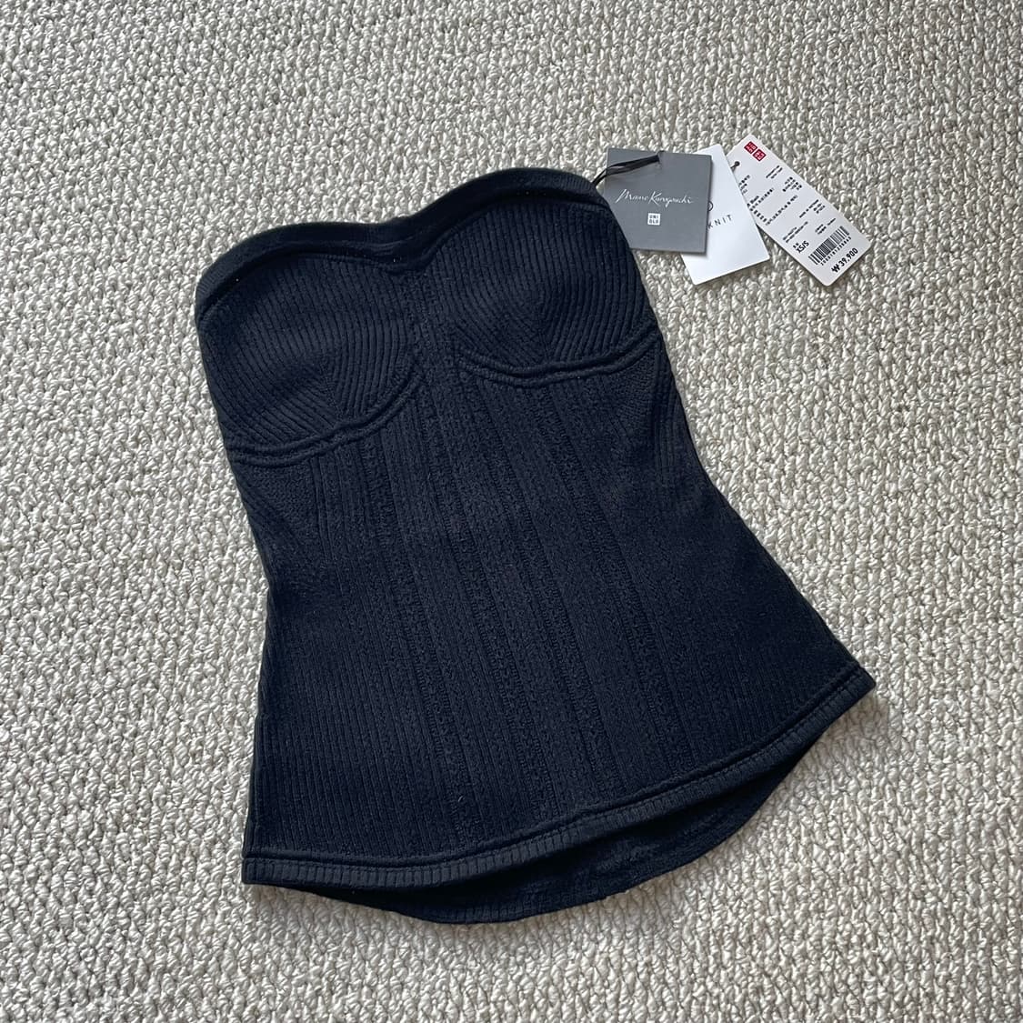 유니클로 마메 튜브 탑 니트 블랙 새상품 상품이미지3