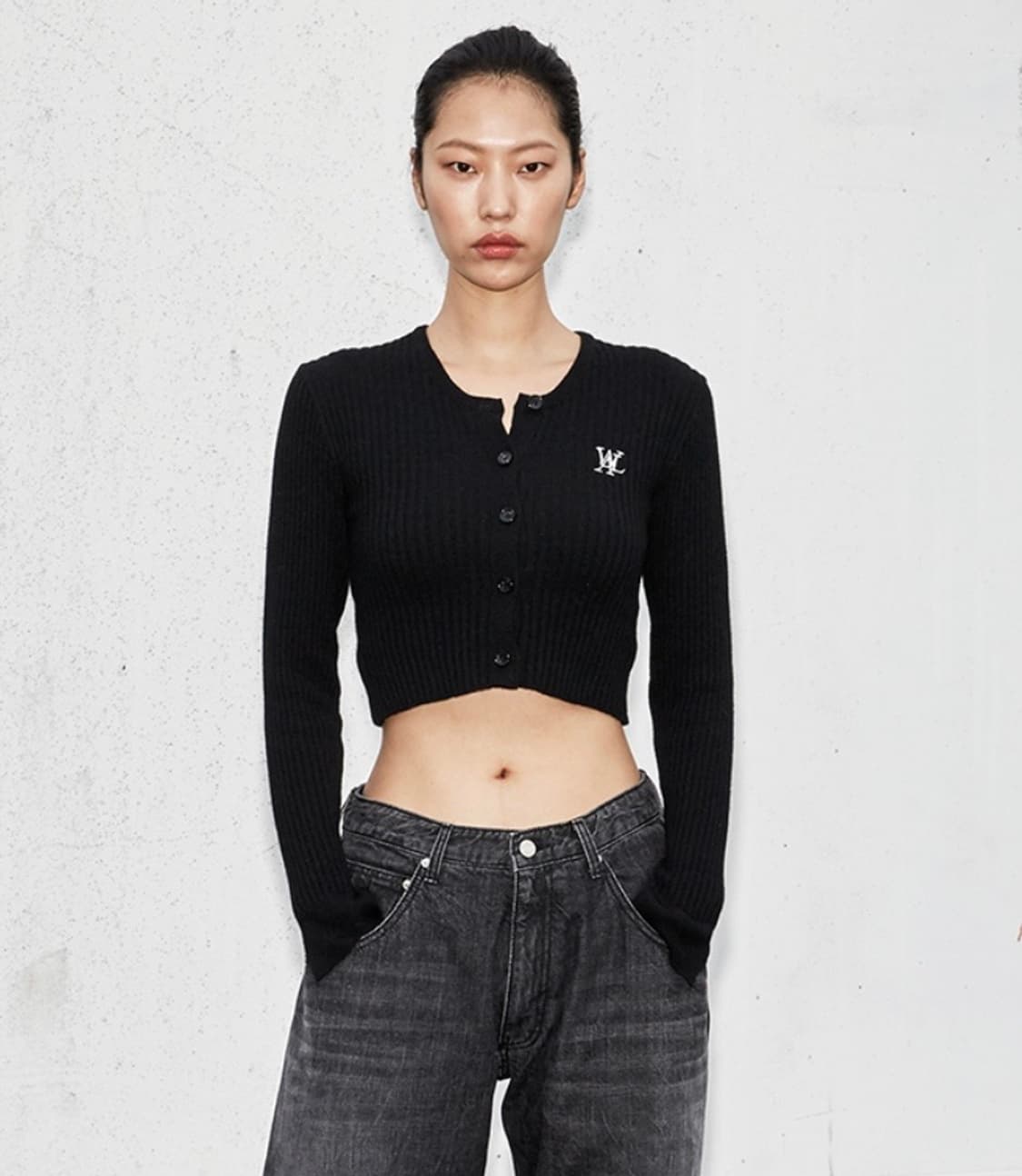 우알롱 시그니처 슬림 크롭 가디건 S 상품이미지1