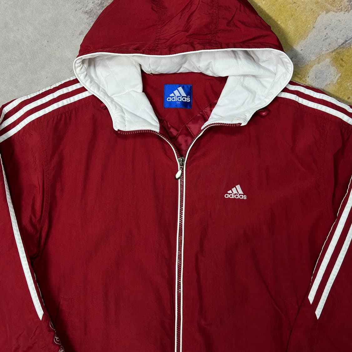 아디다스 올드스쿨 우븐 누빔 후드점퍼 L 상품이미지2