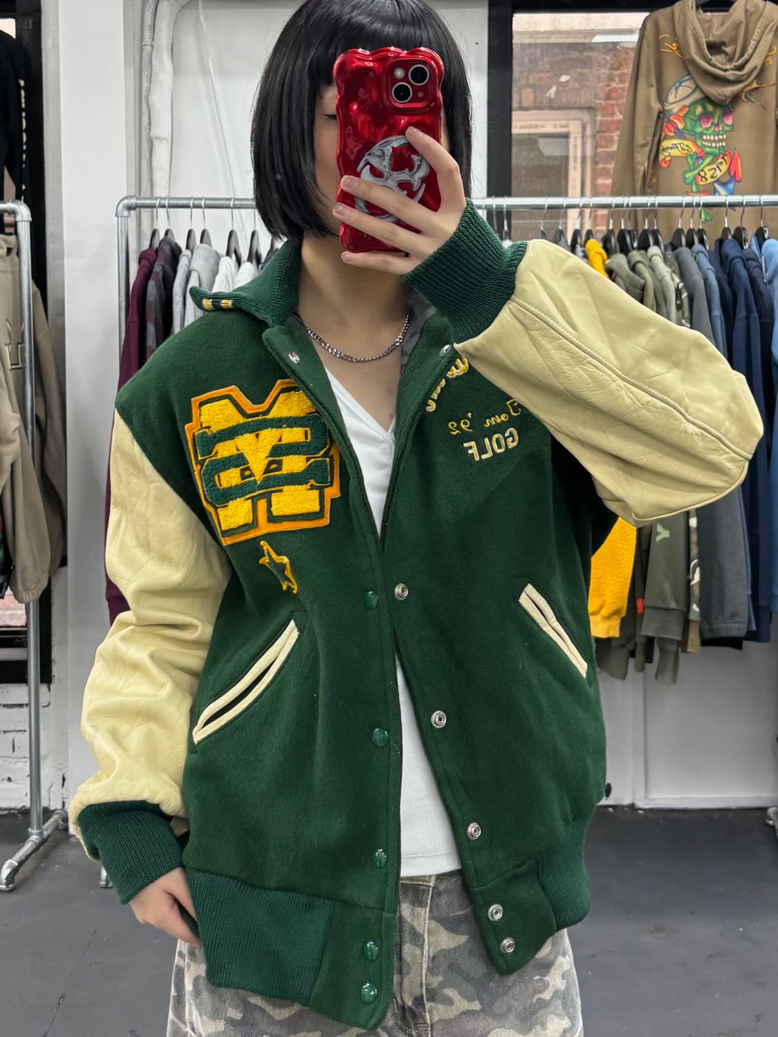 VTG 레더암 울 바시티 자켓 상품이미지2