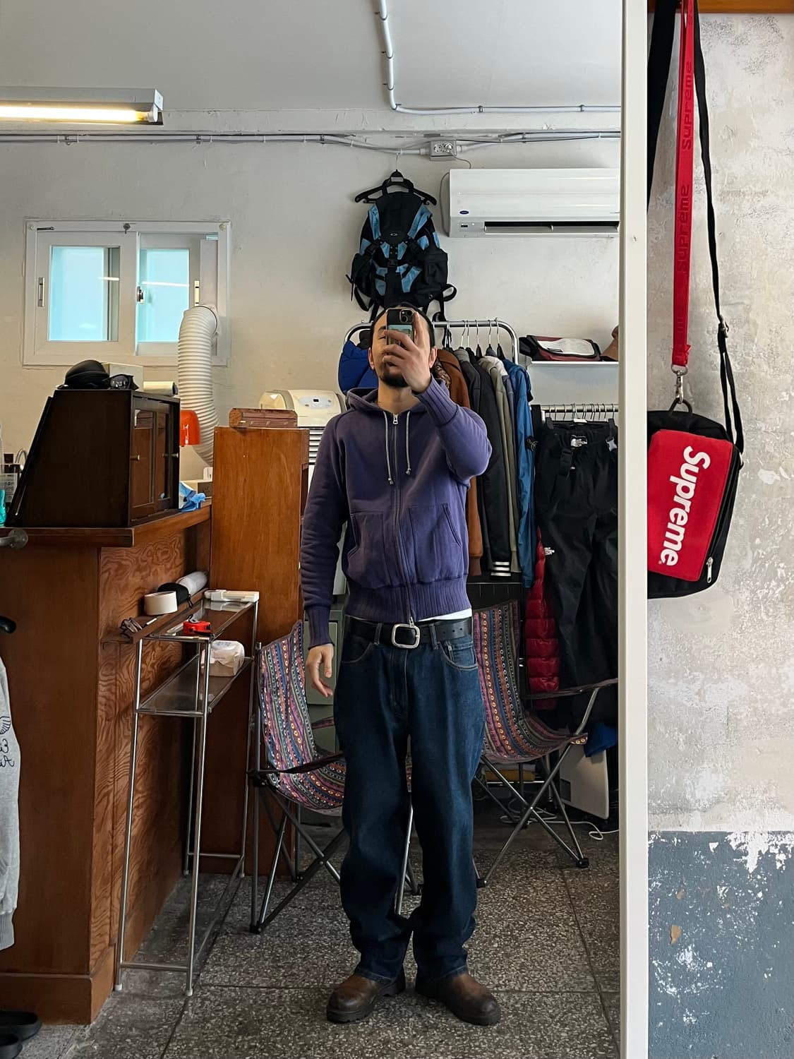 투문 twomoon 튜블러 루프휠 래글런 2way 스웻후드집업 상품이미지2