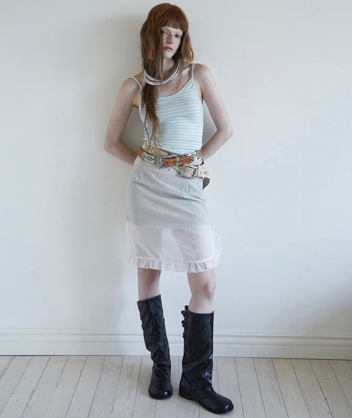 데어드 EYELET RUFFLE SKIRT 상품이미지1