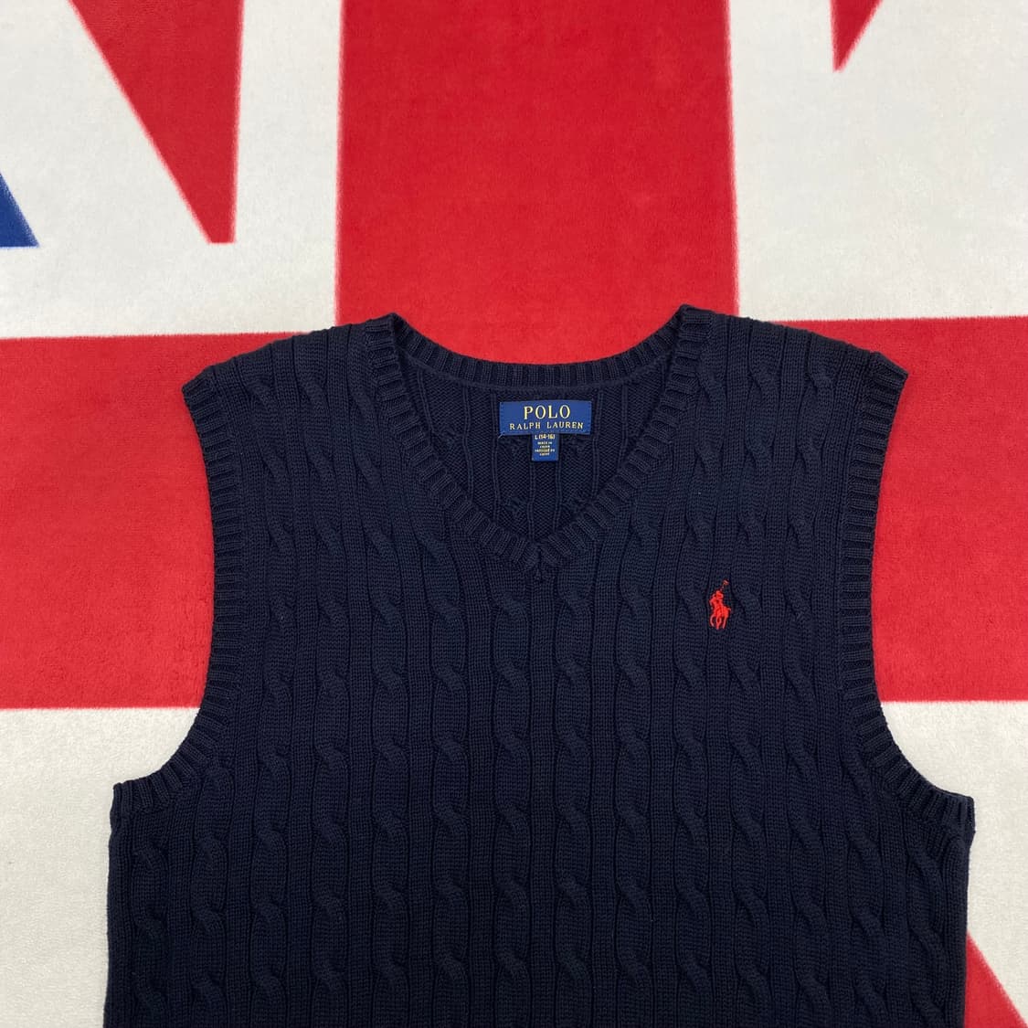 폴로 니트 베스트 실측S  상품이미지3