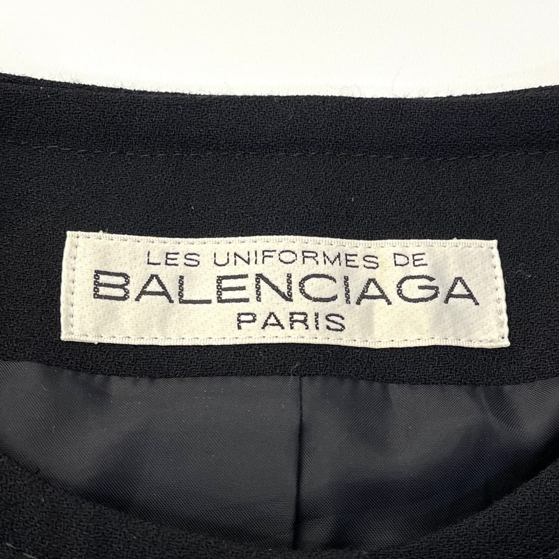 발렌시아가 유니폼 금장 울 논카라 자켓 블랙 상품이미지7