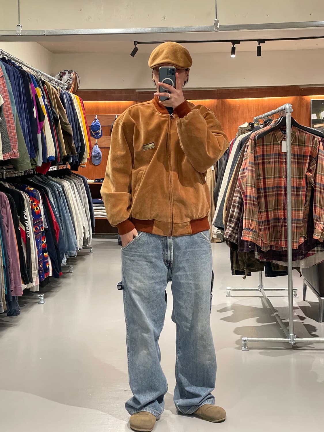 90’s 빈티지 봄버 스웨이드 자켓   상품이미지6