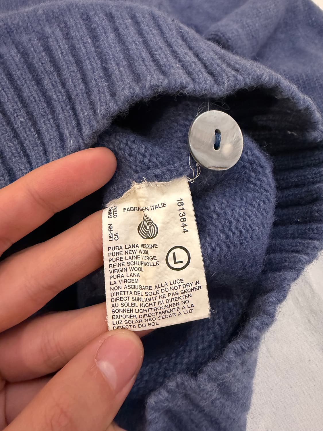 90s 폴로 랄프로랜 램스울 자개단추 가디건 네이비 블루 상품이미지6