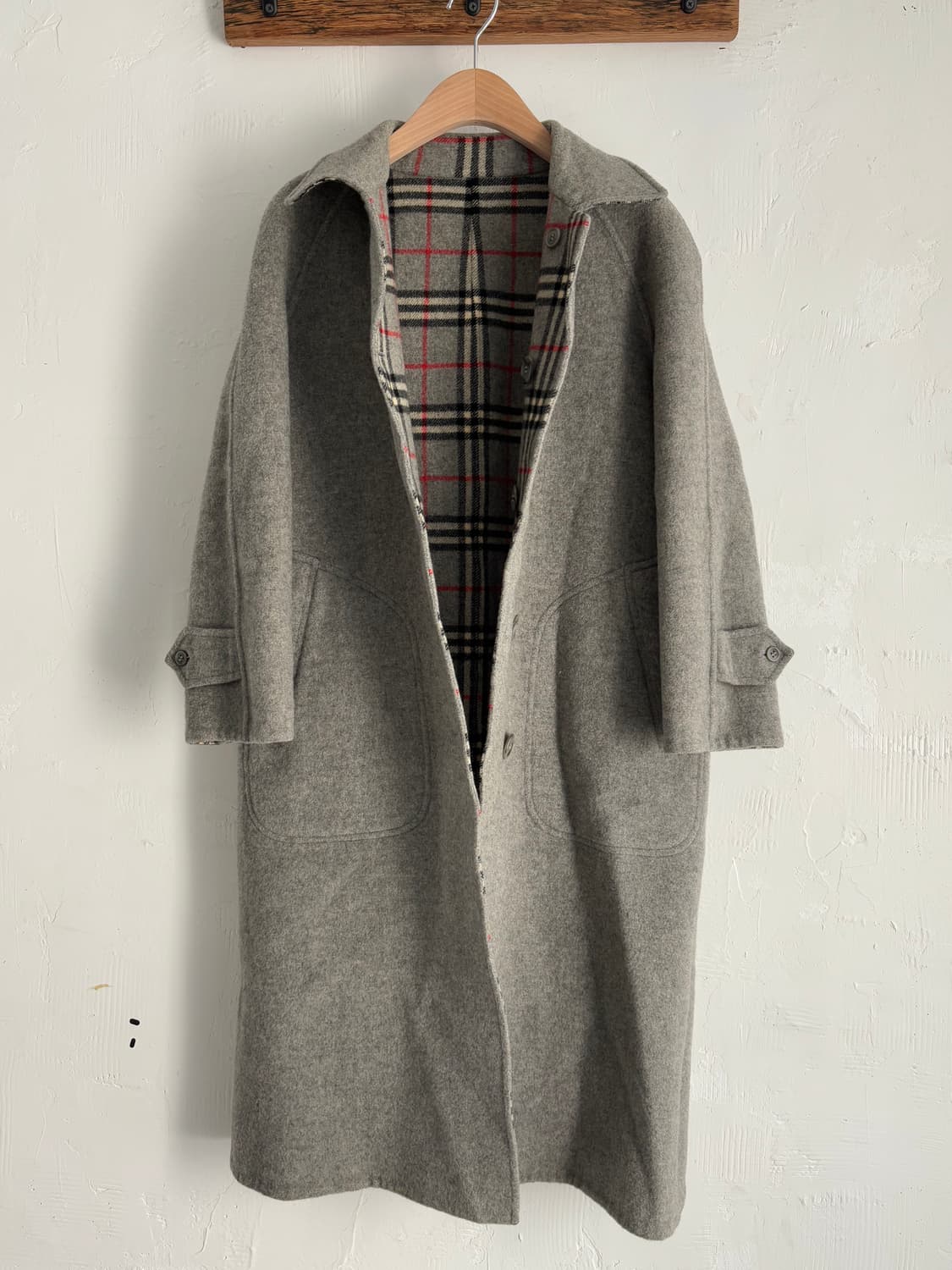Burberrys 버버리 90s 리버시블 노바체크 그레이 울 상품이미지8