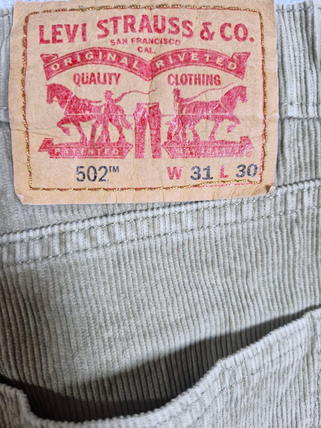 리바이스 골덴 코듀로이 팬츠 502 W31 L30 상품이미지3