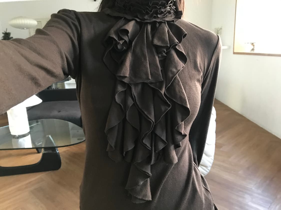 vintage brown frill top 상품이미지1