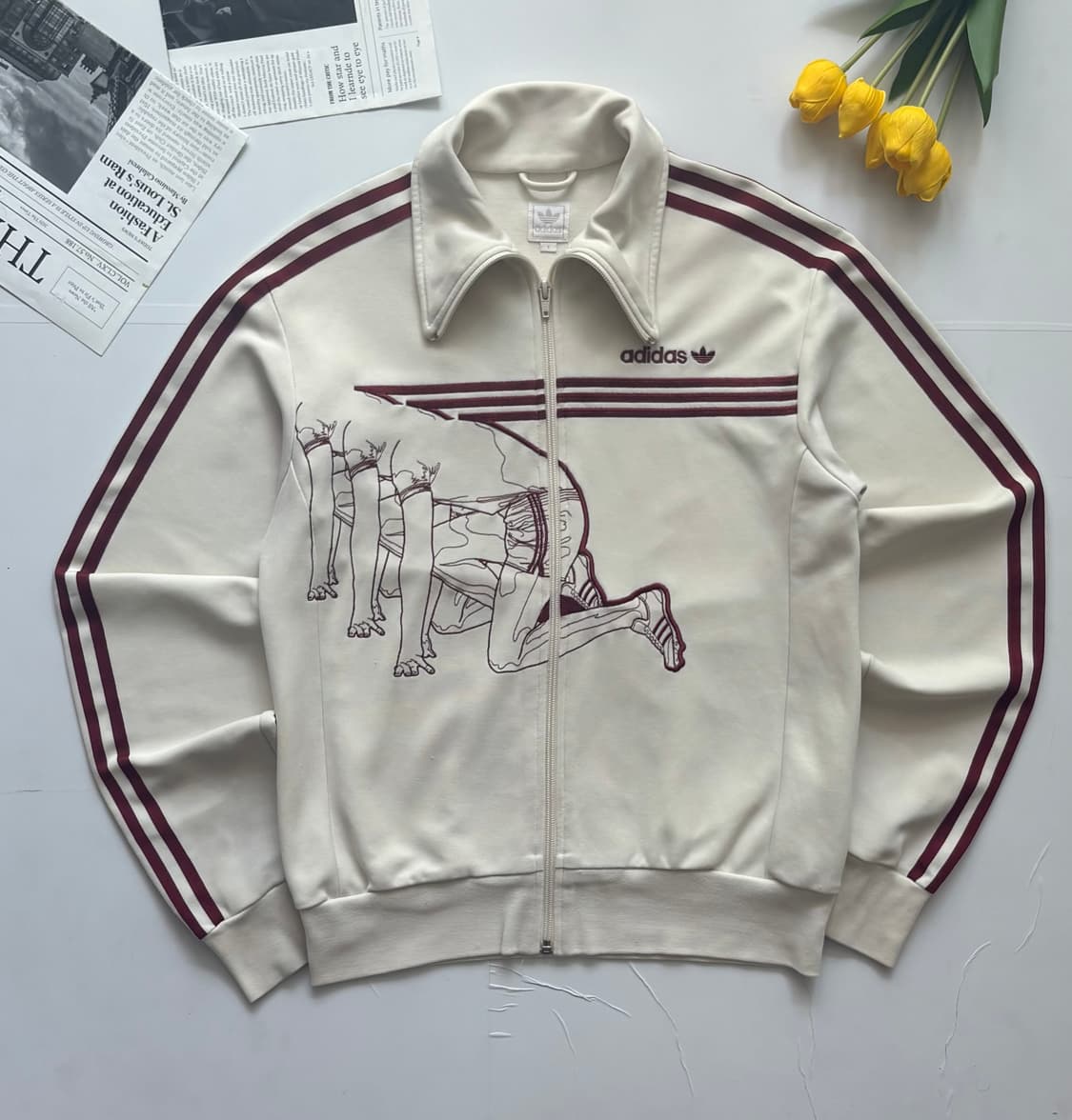 adidas 아디다스 빈티지 크림 런닝 트랙탑 상품이미지2
