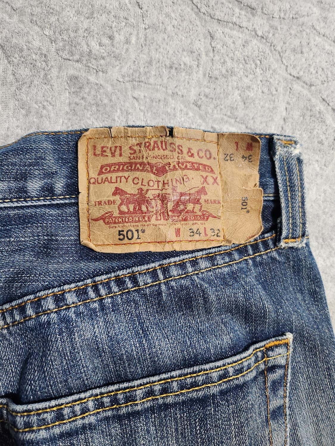 리바이스 501 중청 빈티지 데미지 청바지-34  상품이미지7