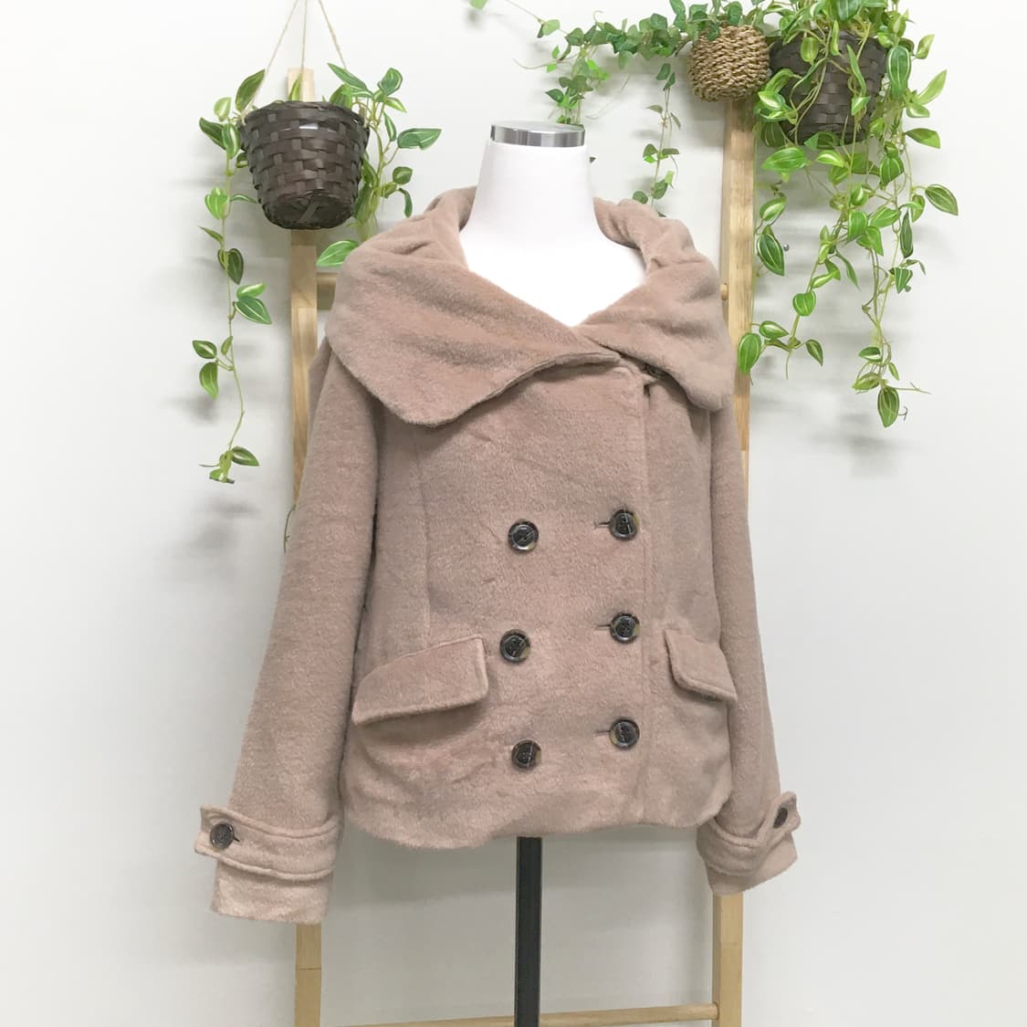 JPN/ 만두카라코트 숏코트 라떼코트 더블단추코트모리걸코트 둥근카라코트 상품이미지5