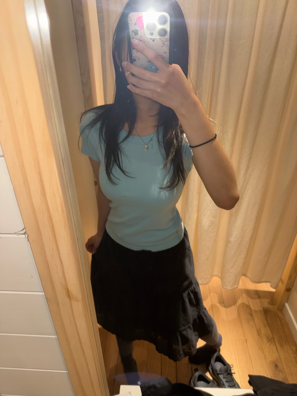 브랜디 멜빌 블랙 미디스커트 상품이미지1