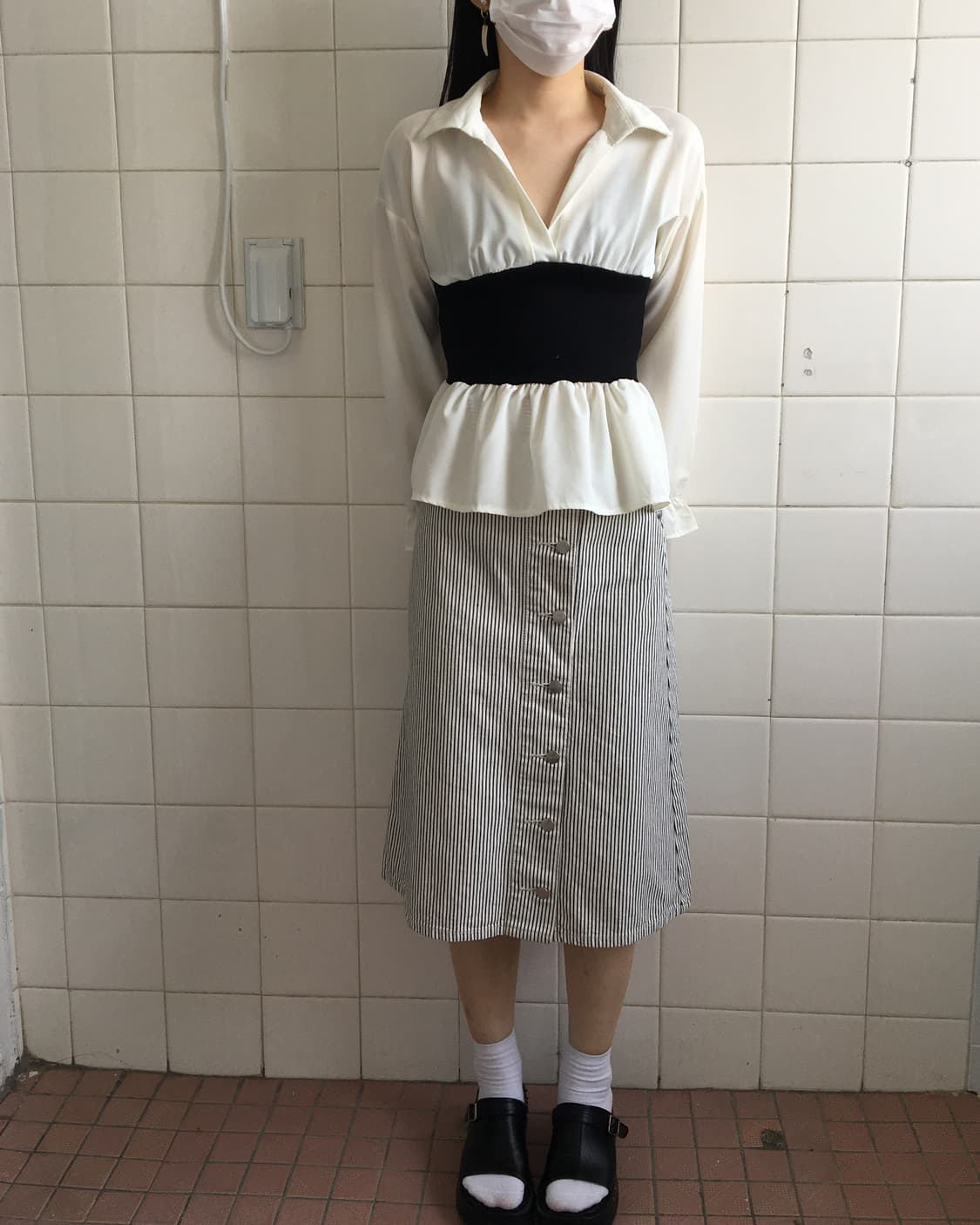 Wrangler stripe pattern skirt 상품이미지5