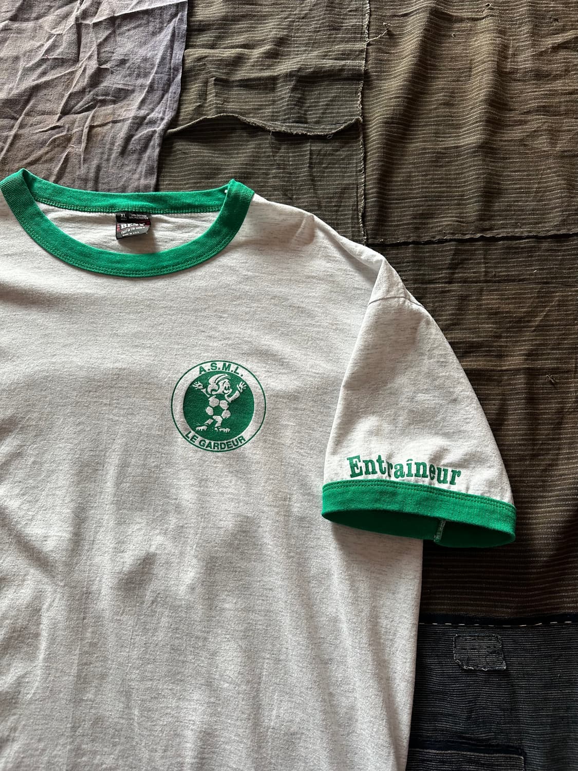 90s USA Fruit of the loom Ringer T Shirt 상품이미지4