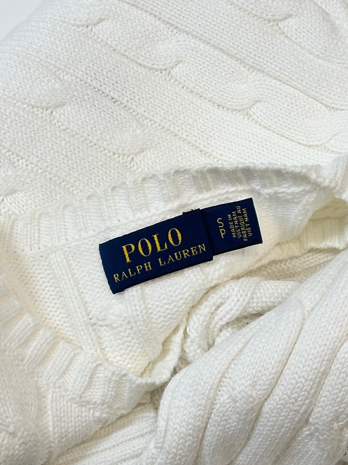 폴로 랄프로렌 케이블 니트 화이트 S 상품이미지3
