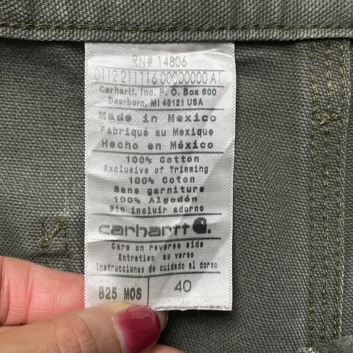 CARHARTT 칼하트B25 카키 카펜터 워크 하프팬츠 A01052 상품이미지10