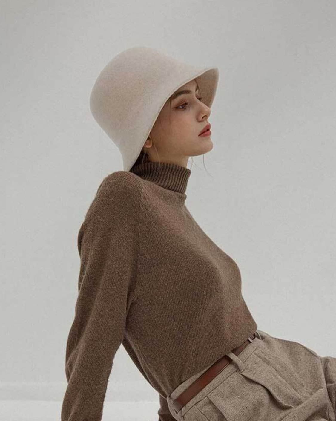 [새제품] 마스케라 울 버킷햇 베이지 상품이미지7