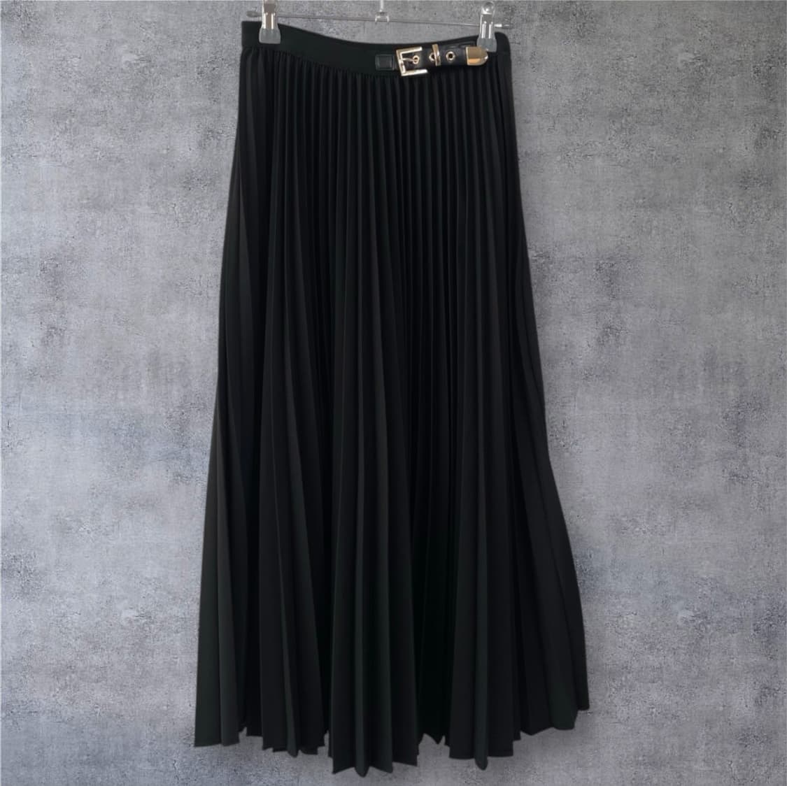 발렌티노 Valentino 블랙 벨트 디테일 플리츠 롱 스커트 S 상품이미지1