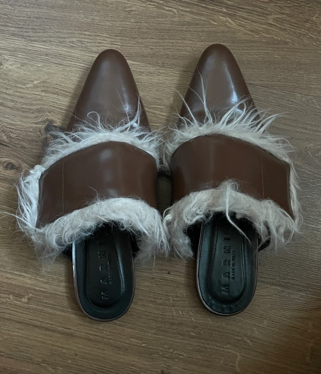 Marni 마르니 브라운 레더 뮬 36 상품이미지2