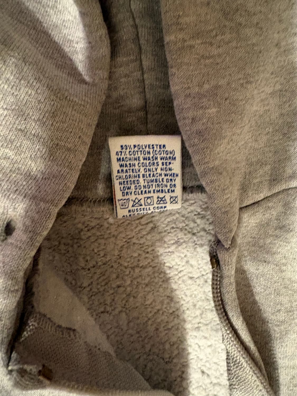 미제 러셀 빈티지 후드 집업 그레이 L 상품이미지3
