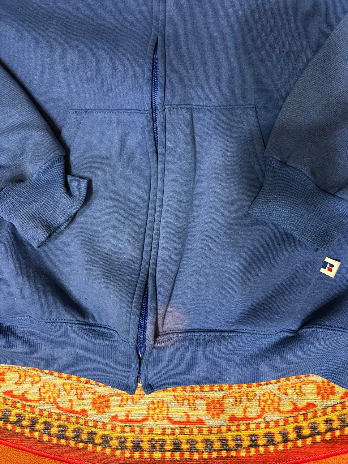 미제 러셀 빈티지 후드집업 페이딩 블루 xl 상품이미지2