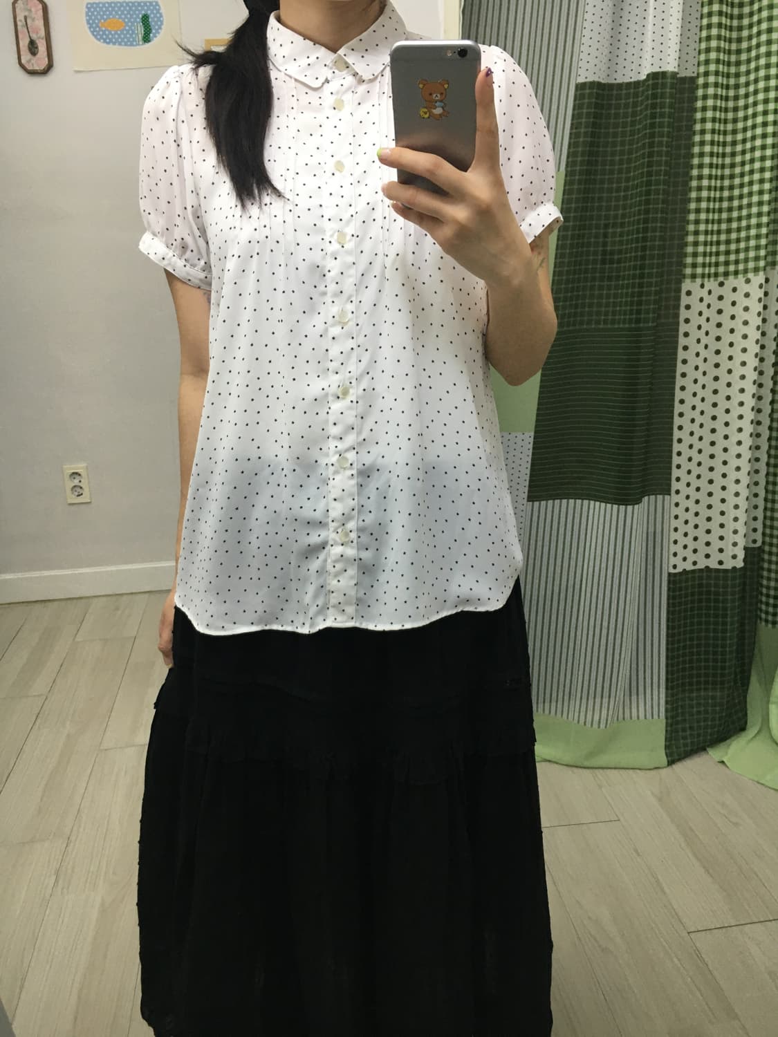 화이트 별 도트 블라우스 상품이미지7