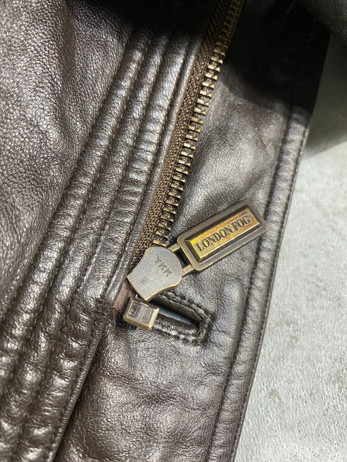 [105] 90s London Fog 런던포그 브라운 양가죽 레더코트 상품이미지5