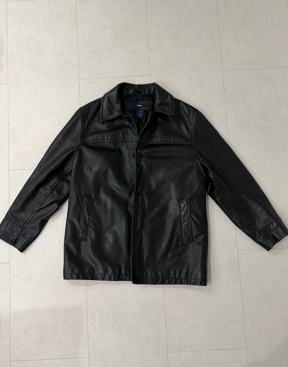 Gap 올드갭 블랙 레더 카코트 L 상품이미지1