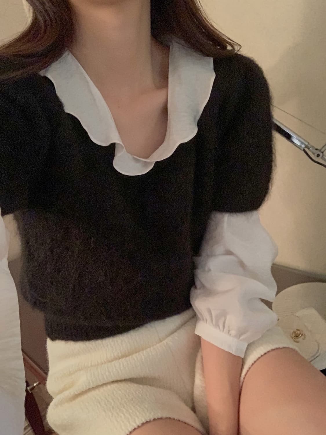 미엘 miel 트링 알파카 헤어리 반팔니트 상품이미지1