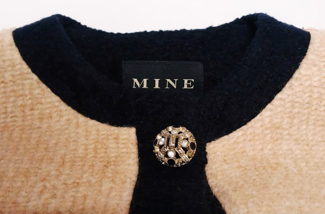 마인 MINE 이탈리아 낙타모 큐빅버튼 도톰 가디건 상품이미지2