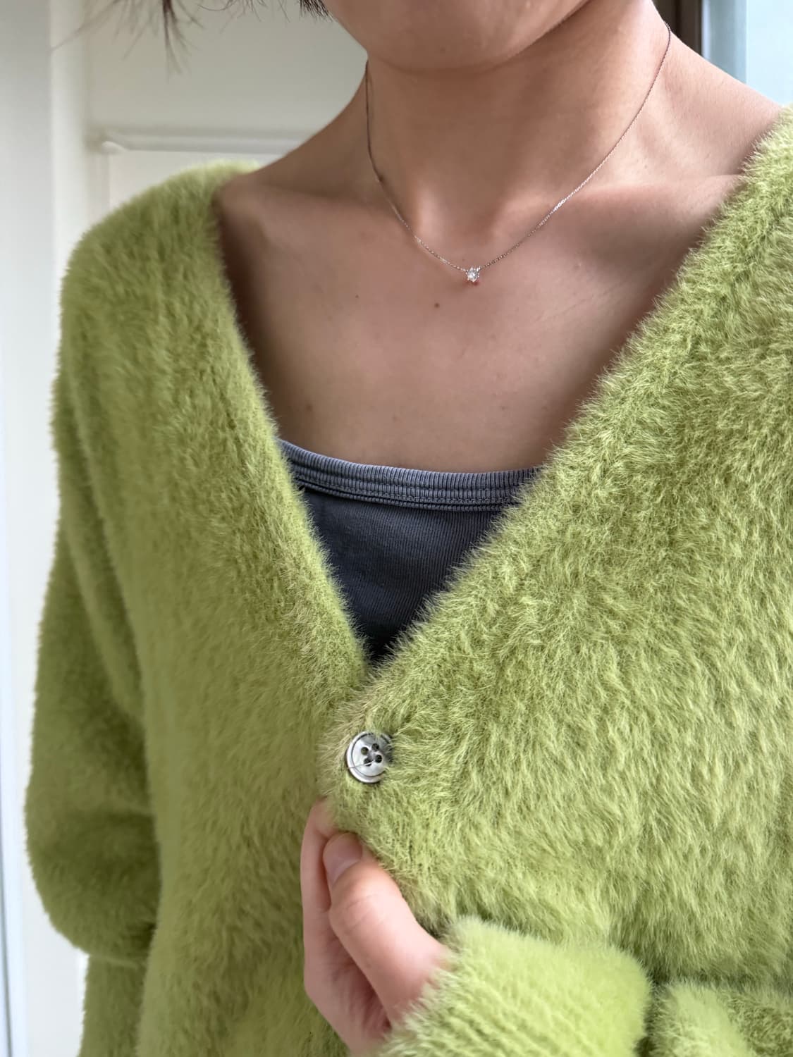 스투시 쉐기가디건 라임 상품이미지4