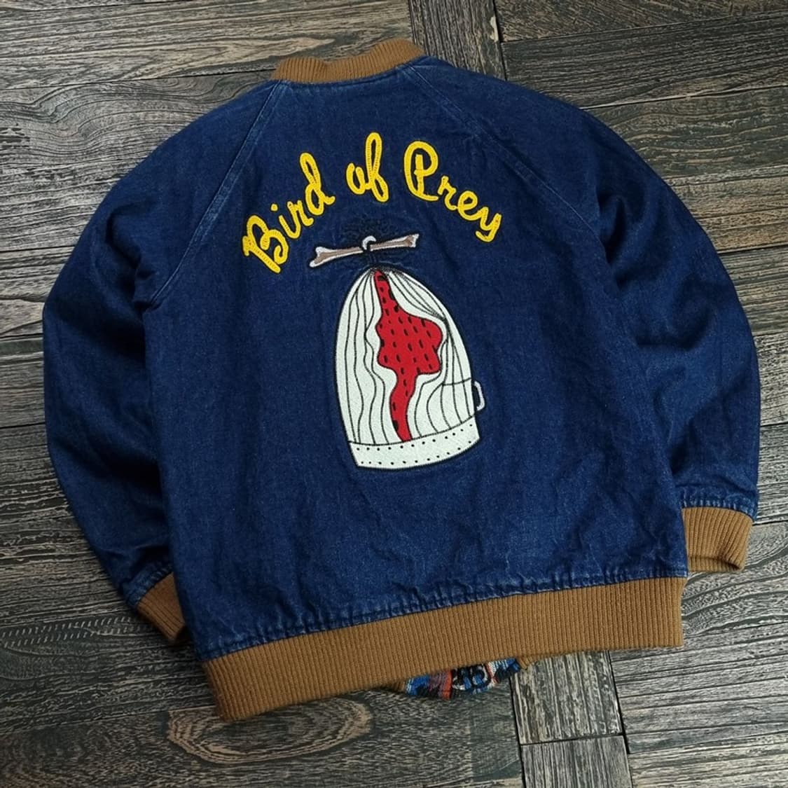 [일본빈티지] 에스닉 자수 나바호 패턴 리버시블 데님 블루종 M17759 상품이미지1