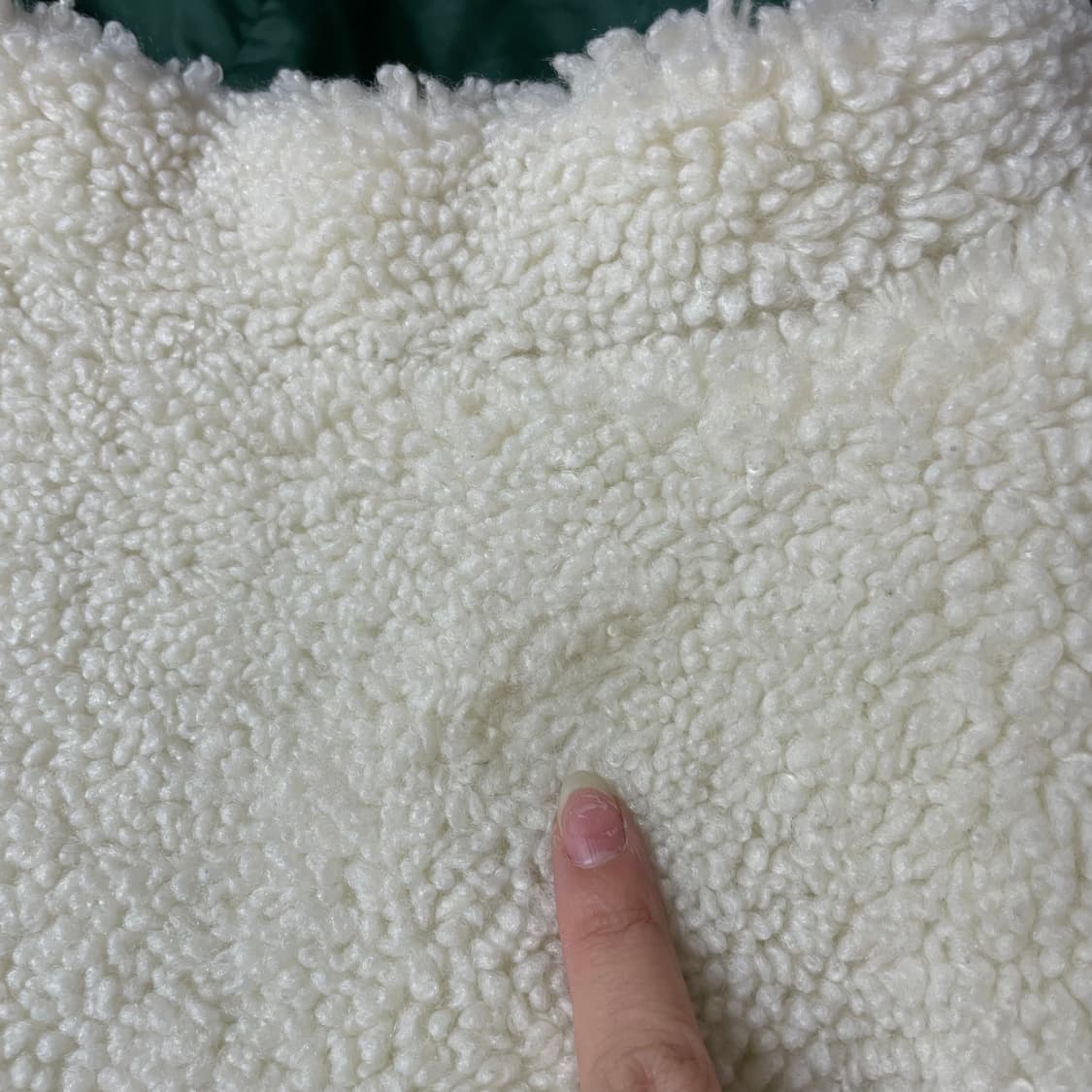 자라 아이보리 그린 포인트 뽀글이 플리스 자켓 M 상품이미지5