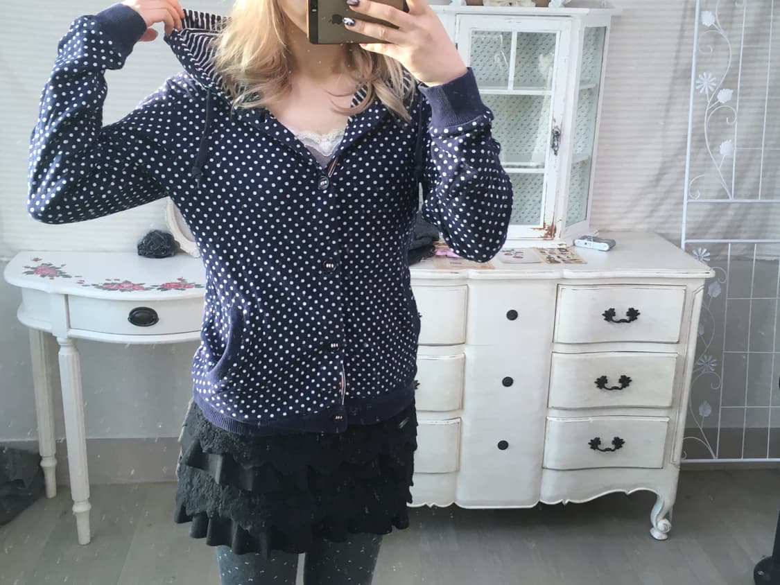 University of Oxford 도트 후드 집업 상품이미지5