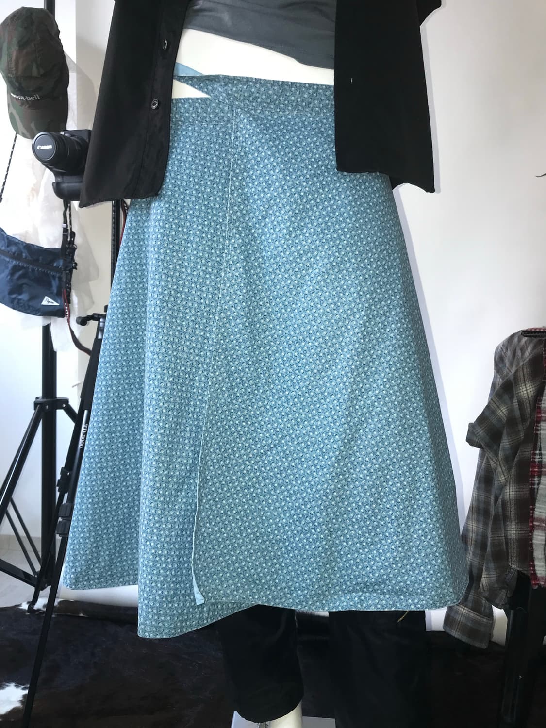 Flower Pattern Reversible Wrap Skirt 상품이미지1