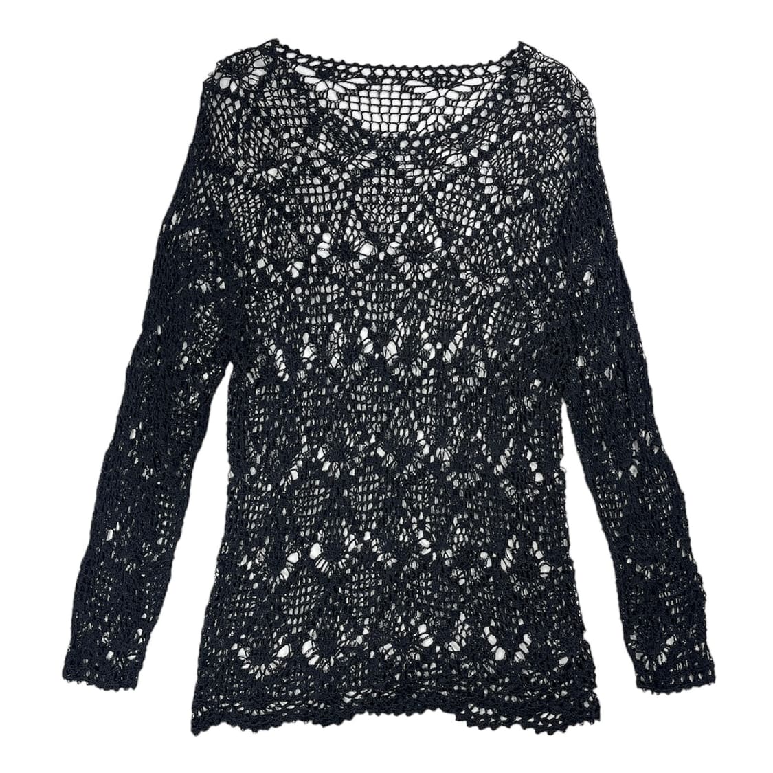 [OS] 빈티지 패턴 펀칭 니트 스웨터 상품이미지1