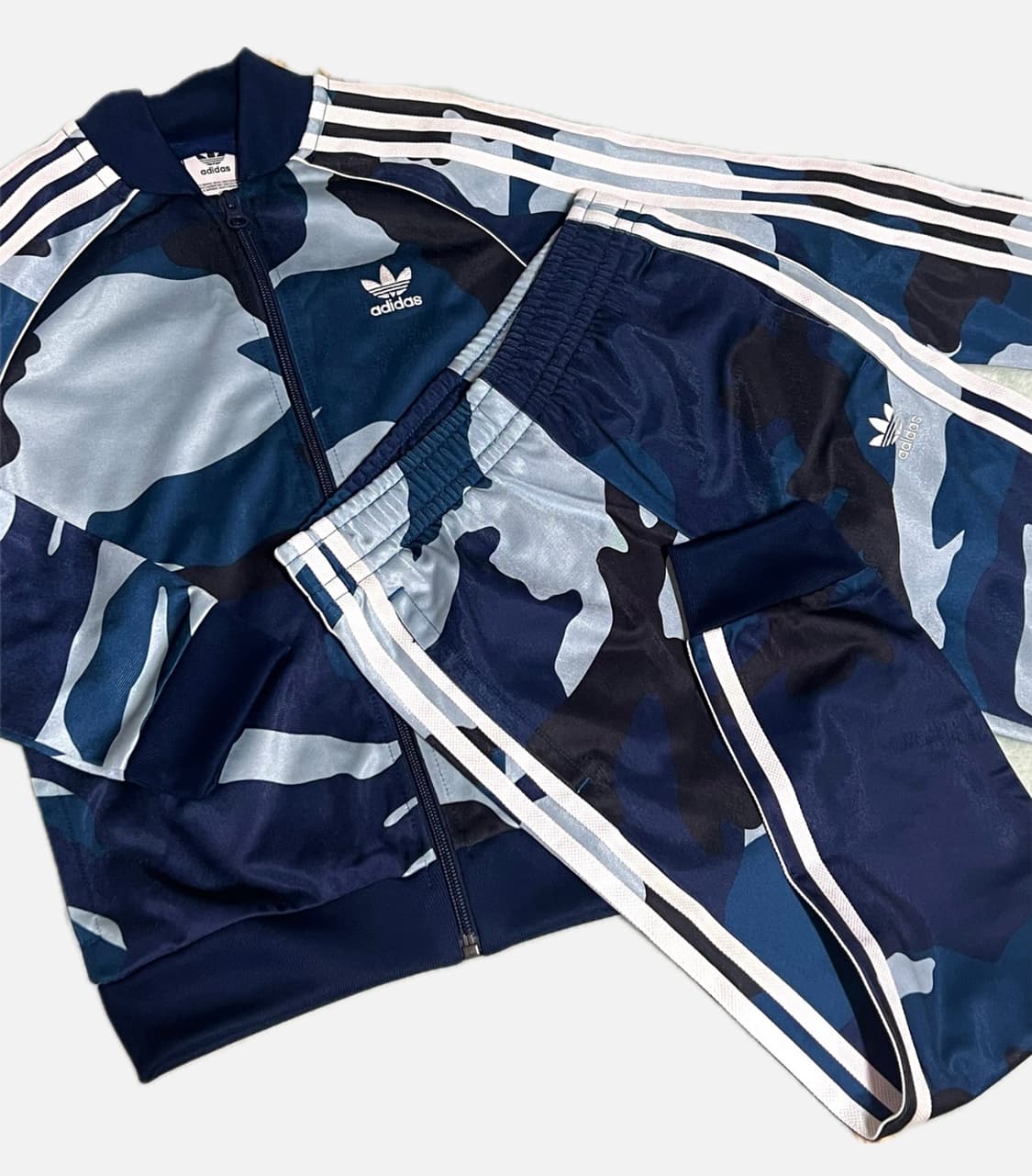 아디다스 블루 카모 져지 집업 세트 상품이미지1