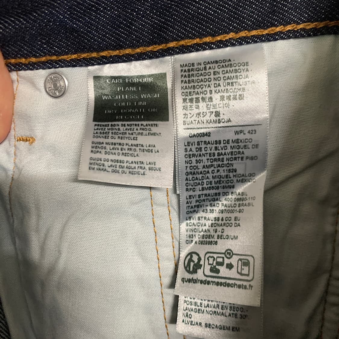 리바이스 여성 501 오리지널진 데님 청바지 26 상품이미지3