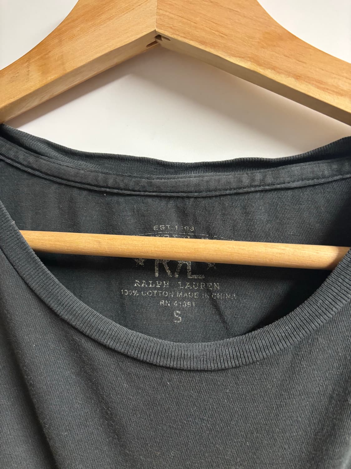 [S]RRL 코튼 저지 크루넥 티셔츠 블랙 상품이미지6