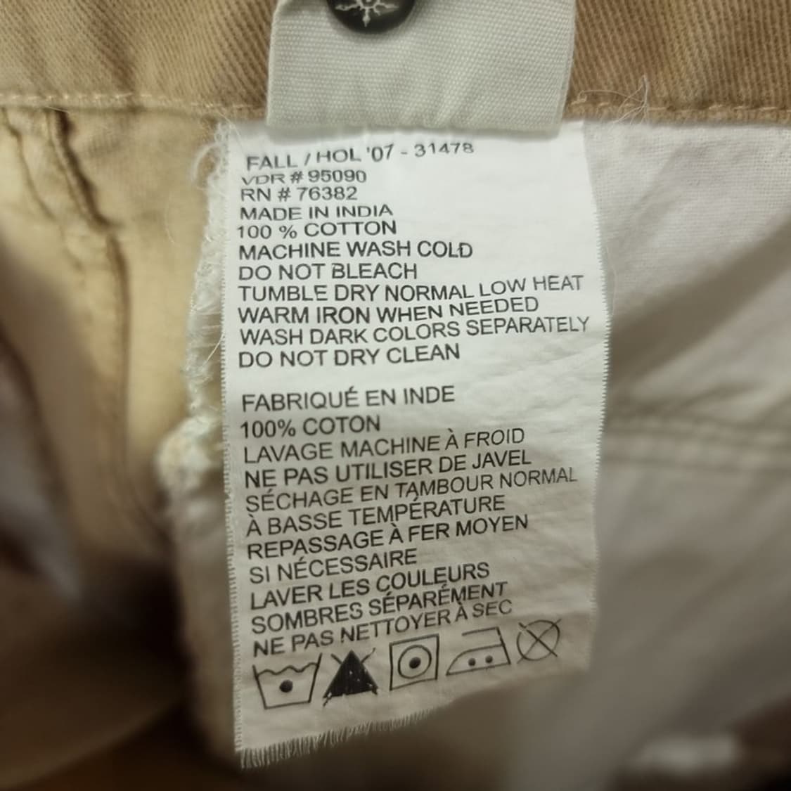 [팀버랜드] 빈티지 카고 팬츠 베이지 M18146 상품이미지7