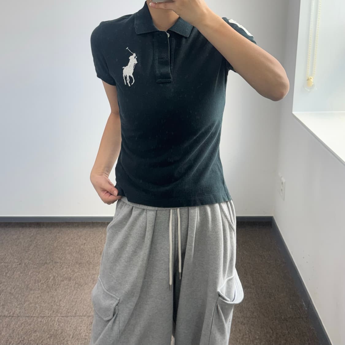 Polo 폴로 화이트 빅포니 블랙 카라 반팔티  상품이미지2