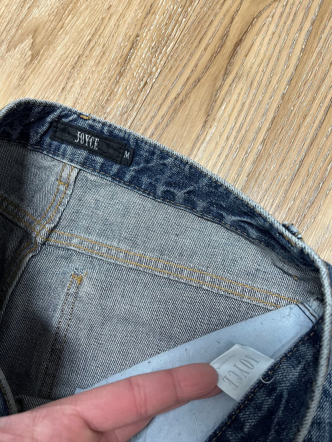 Joyce 투톤 와이드 컷오프 청바지 29 상품이미지6