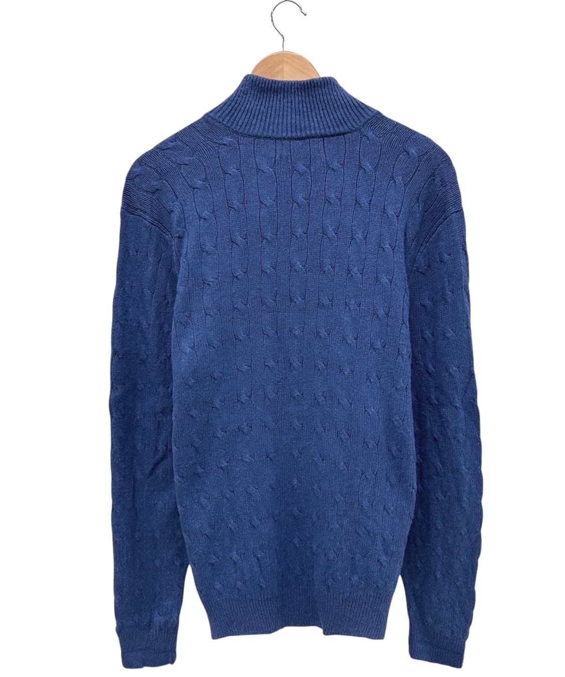 폴로 꽈배기 넥폴라 니트 블루 (L)  상품이미지8