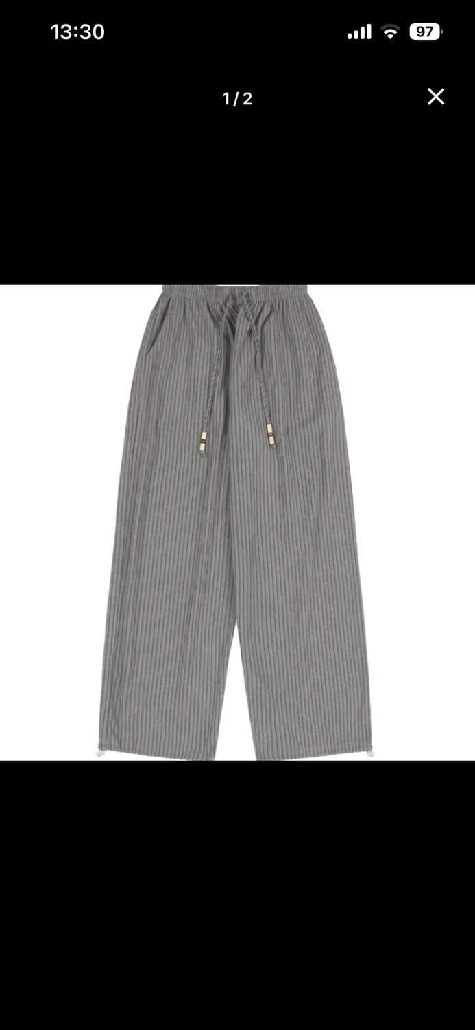 팬시클럽 스트라이프 와이드 팬츠 상품이미지1